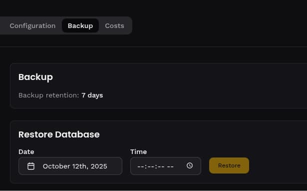 Point-in-time recovery